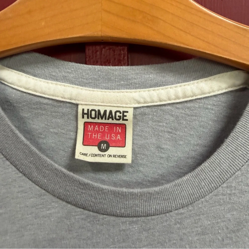 HOMAGE Light Gray Tee with Bold Blue "Go Big Blue!" Graphic - Picture 2 of 5